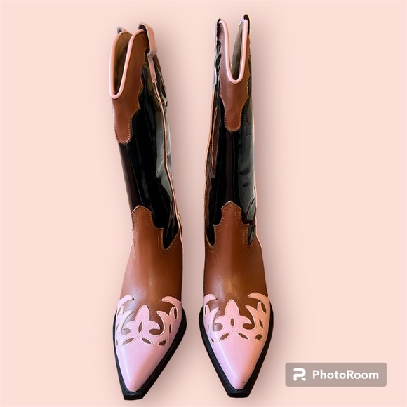 TORAL MULTI COLORED COWBOY BOOTS (PINK BLACK PATENT LEATHER) NEW SZ 8.5 REVOLVE - Picture 7 of 9